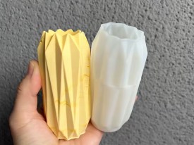 Molde silicona florero origami 